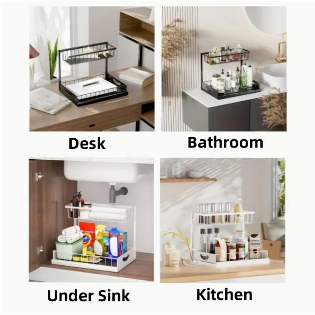 Rak Penyimpanan Bawah Wastafel - Home Bathroom Organizer ulasan dan harga